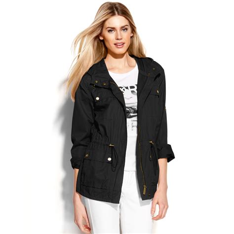 michael michael kors hooded tab sleeve anorak|MICHAEL Michael Kors Tab.